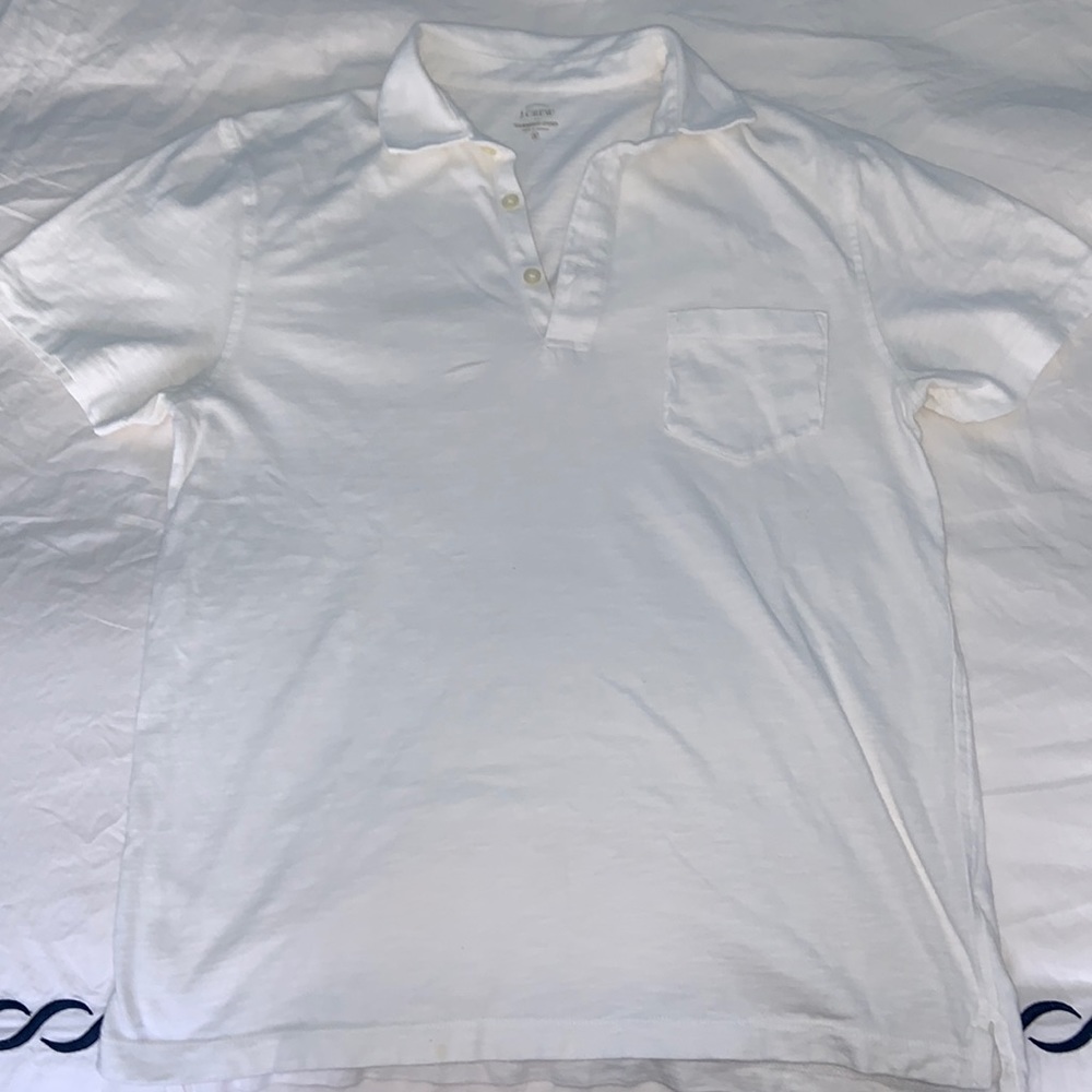 White J Crew Cotton Polo shirt